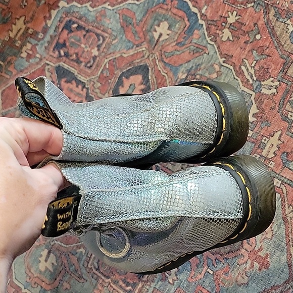 Dr. Marten Pascal Blue Iridescent Texture Boots - Picture 6 of 11